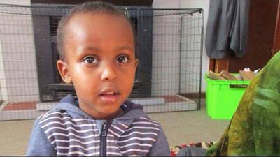 FILE - This undated file photo supplied by Abdi Ibrahim, shows his 3-year-old brother, Mucaad Ibrahim, the youngest known victim of the March 15, 2019, mass shooting in Christchurch, New Zealand. Mucaad Ibrahim had big brown eyes and always seemed to be laughing. In some ways, a friend says, he seemed like an old soul. He had an intelligence beyond his years. And he loved watching his big brother play soccer. (Abdi Ibrahim via AP, File)