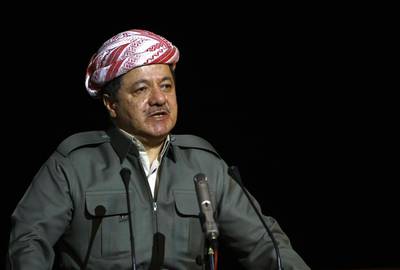 Masoud Barzani may incur the wrath not only of powerful neighbours that are strongly opposed to Kurdish independence, but also of a Kurdish public. Safin Hamed / AFP
