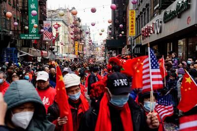 A Lunar New Year parade to welcome the Year of the Rabbit in the Chinatown neighborhood of New York. Reuters