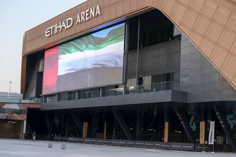 Etihad Arena at Yas Bay can hold up to 18,000 people. Khushnum Bhandari / The National 