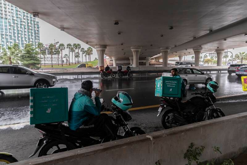 Surface water on the roads of Dubai. Antonie Robertson / The National


