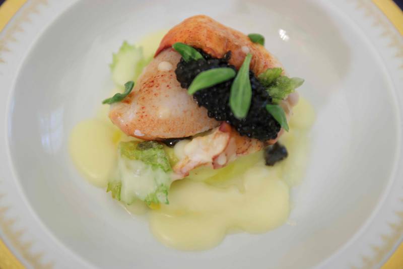 Butter-poached Maine lobster, American Osetra caviar, delicata squash raviolo and tarragon sauce will also be on offer. AFP