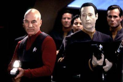 Patrick Stewart, left, and Brent Spiner as Captain Jean Luc-Picard and Data the android from Star Trek. Courtesy Paramount