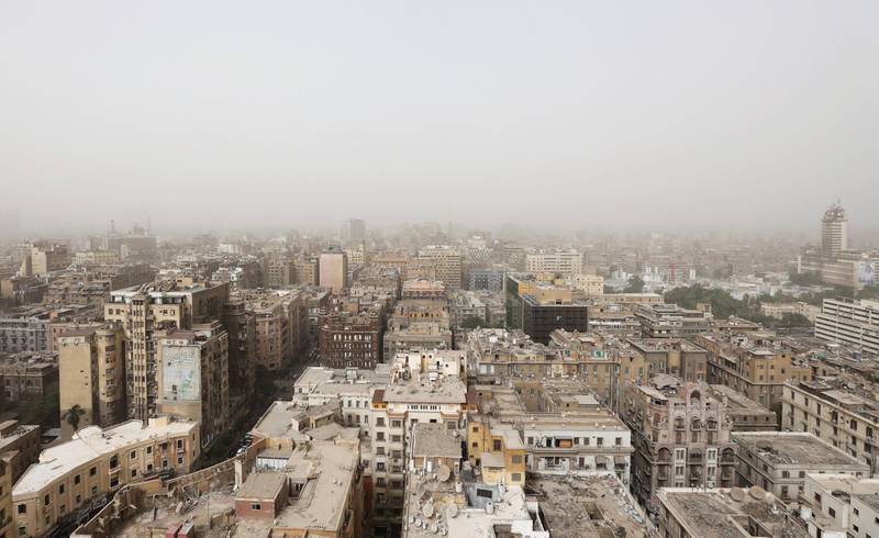 Buildings during a sandstorm in Cairo, Egypt. Reuters