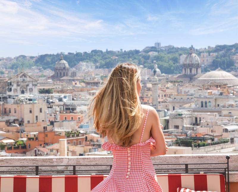 The hotel offers some of the highest views over Rome's historic city centre.