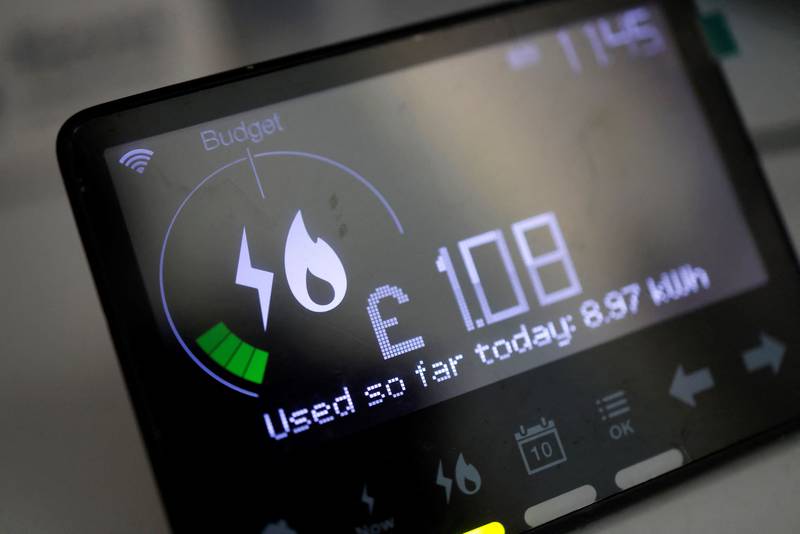 A smart energy meter, used to monitor gas and electricity use, in a home in Walthamstow, east London. AFP