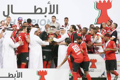 Al Ahli are now one short of a treble with the President’s Cup to come. Courtesy Al Ittihad / April 19, 2014