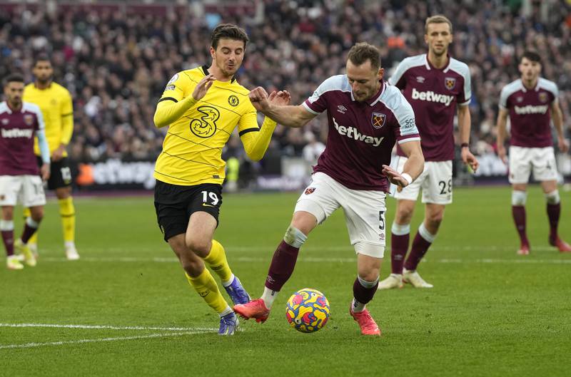 Right-back: Vladimir Coufal (West Ham) – Defended defiantly as West Ham made a series of blocks and attacked with great verve in the derby win over Chelsea. AP Photo