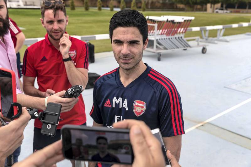 DUBAI, UNITED ARAB EMIRATES. 10 FEBRUARY 2020. Mikel Arteta Amatriain is a Spanish professional football coach and former player. He is currently the head coach at Premier League club Arsenal. (Photo: Antonie Robertson/The National) Journalist: John McAuley. Section: Sport.
