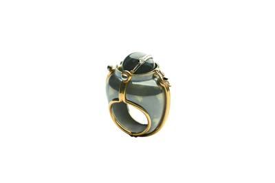 Onyx Scaphandre ring from Elie Top, part of the We Are All Beirut auction by Christie's
