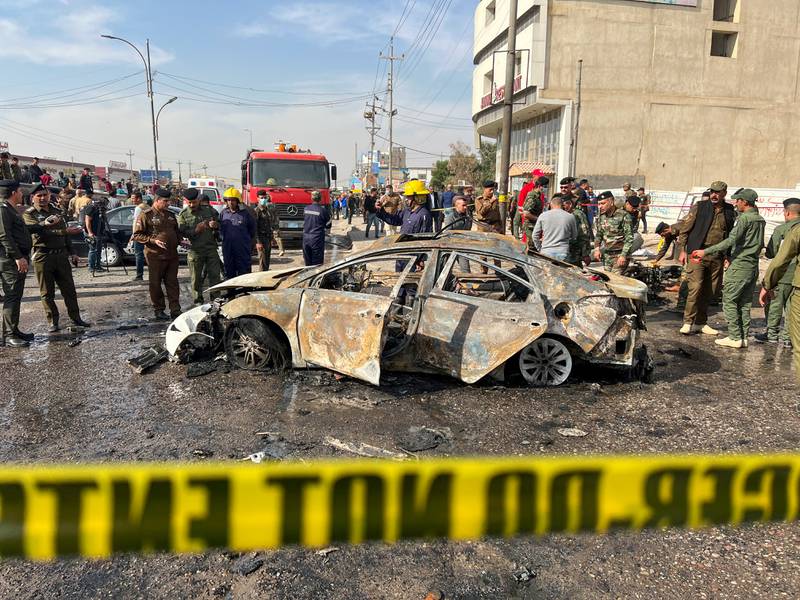 Governor Asaad Al Idani confirmed it was a bomb and told 'The National' that at least four people were killed and another four wounded.