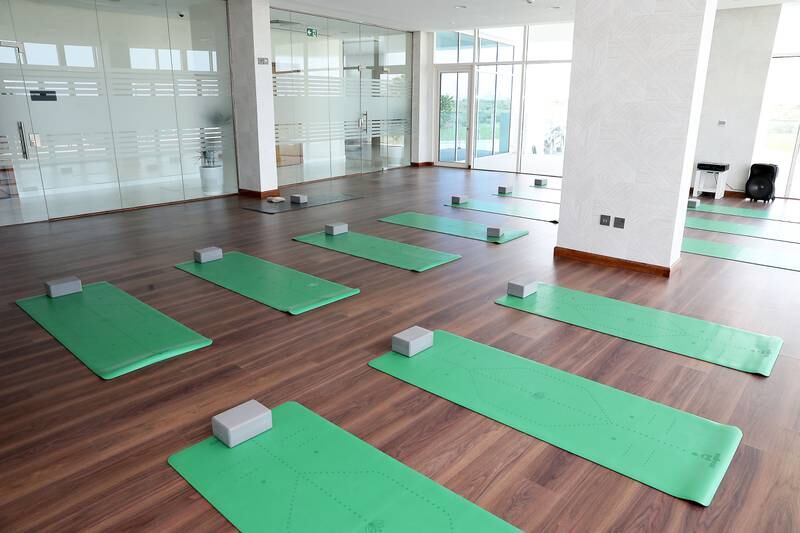 Inside view of the yoga hall at the ZOYA Health & Wellbeing Resort in Ajman. Pawan Singh / The National