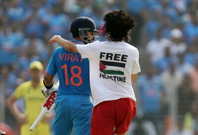 The incident took place during India's innings and he got as far as Virat Kohli before being apprehended. Reuters