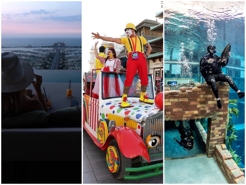 Check out the world's first 360-degree swimming pool; visit Global Village; or book Deep Dive Dubai this National Day holiday. Photos: Victor Besa, Chris Whiteoak, Antonie Robertson / The National