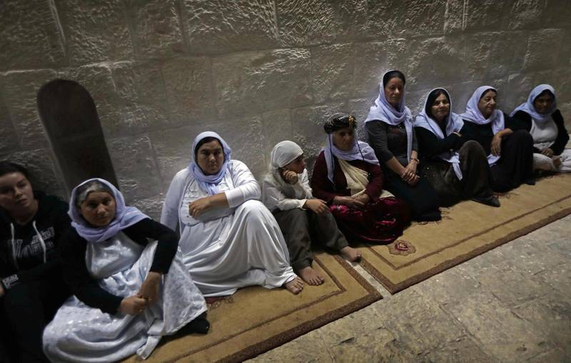 Iraqi Yazidi gather at the Lalish temple Iraqi situated in a valley near Dohuk, 430 km (260 miles) northwest of Baghdad. AFP