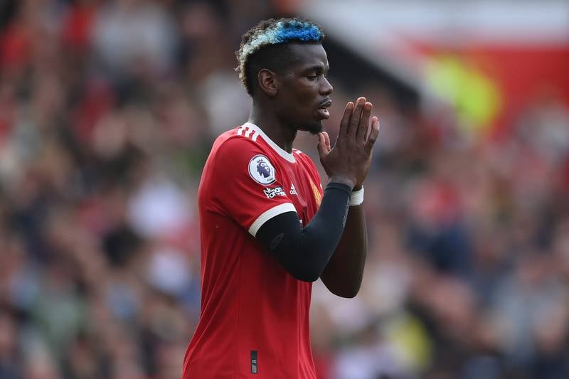 United's Paul Pogba after missing a chance. Getty
