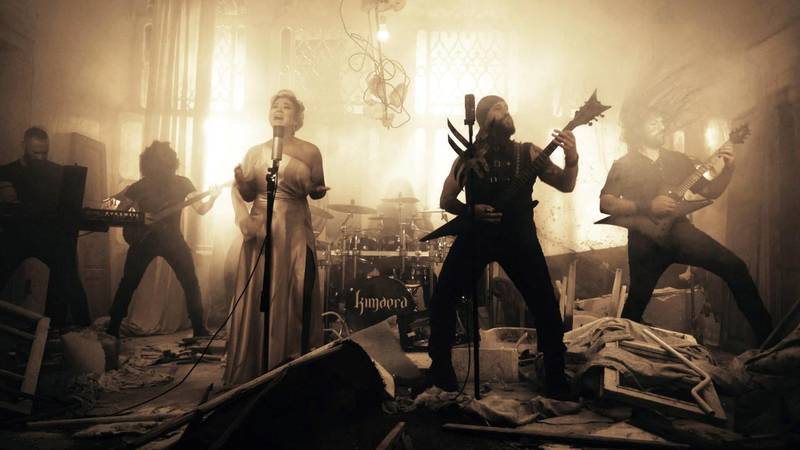 Lebanese metal band Kimaera teamed up with singer Cheryl Khayrallah (third left) for a rousing cover of Majida El Roumi's 'Beirut, Set El Donya'. Courtesy Kimaera