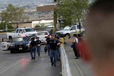 Police are seen after a mass shooting at a Walmart in El Paso, Texas. Reuters