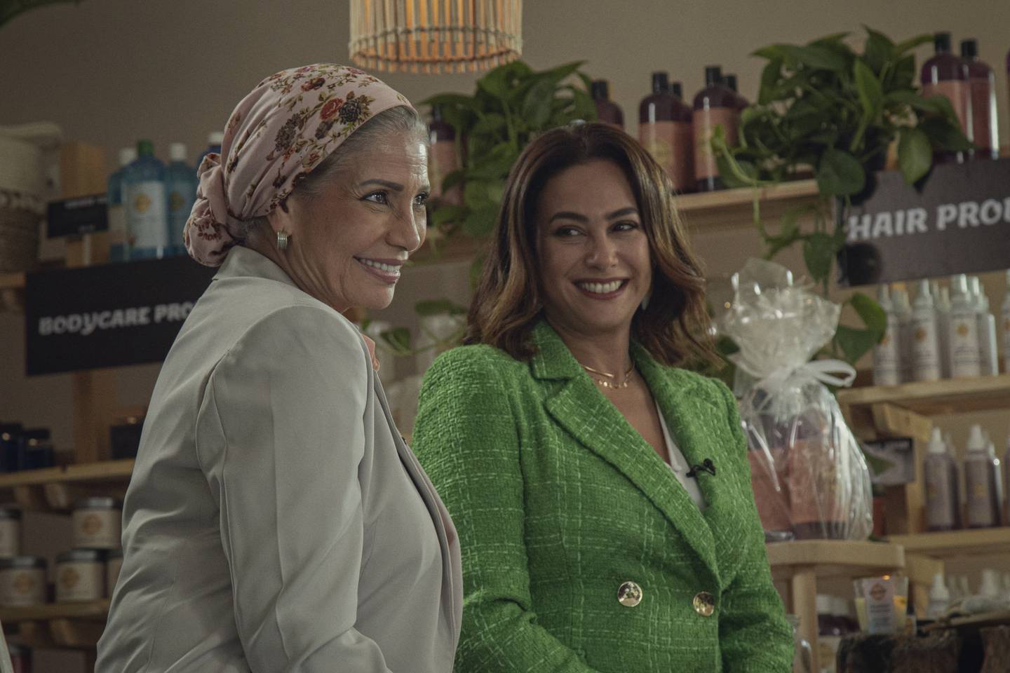 Hend Sabry and Sawsan Badr, left, in 'Finding Ola'. Photo: Netflix