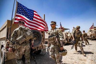 A US patrol in Rumaylan (Rmeilan) in Syria's north-eastern Hasakeh province, on June 7, 2023. AFP