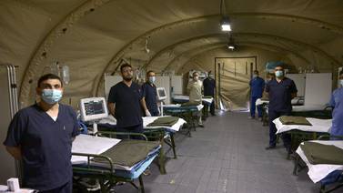 The UAE"s field hospital in the Gaza Strip has opened and will provide medical treatment to injured Palestinians. Photo: Wam