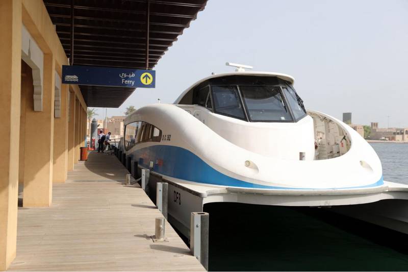 The commuter ferry from Al Ghubaiba to Sharjah on the day it launched in 2019. Services are set to be expanded across the city from 2021. Chris Whiteoak / The National