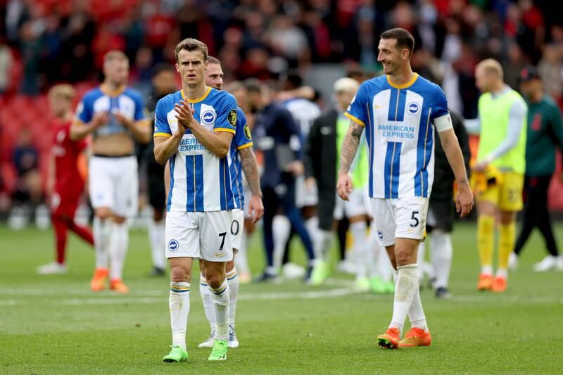 Solly March - 7. The 28-year-old’s deft touch allowed Trossard to score the second goal but with a more consistent final ball, he might have assisted Brighton to victory. Great approach work but he needed to be more precise in the danger zone. Getty