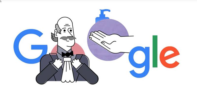 Google celebrated Semmelweis on Friday, March 20, with a Doodle showing an animation of the Hungarian physicist holding up a stopwatch and guiding viewers through a six-step process of effective handwashing.Google