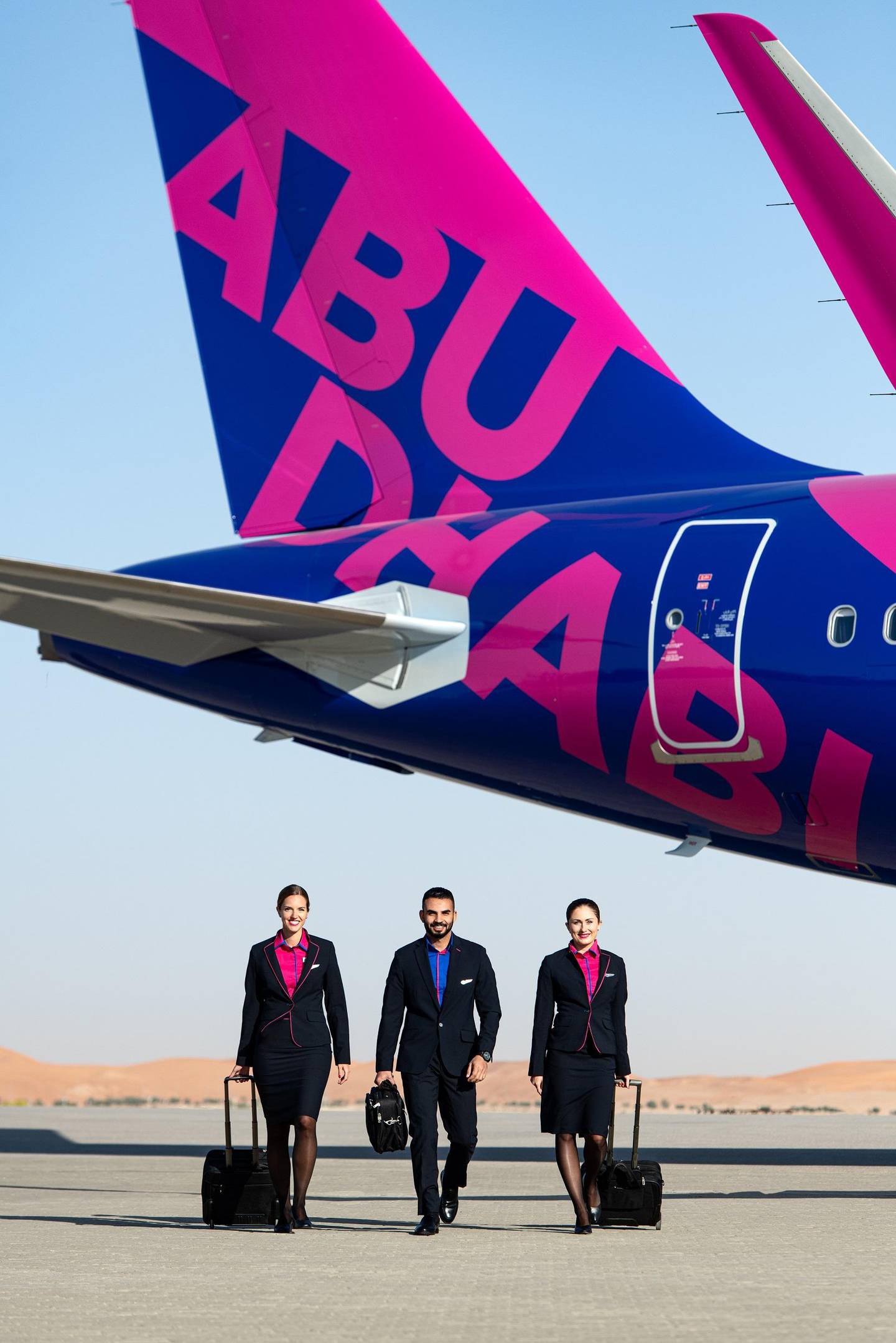 Wizz Air Abu Dhabi will fly three times per week from the UAE to Israel in April, then increase to a daily service in May. Courtesy Wizz Abu Dhabi 