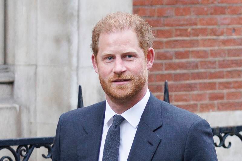 Prince Harry leaves the Royal Courts of Justice in London on March 28. Getty