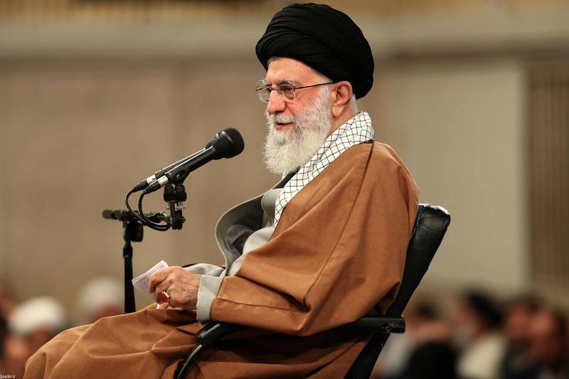 (FILES) This file handout picture released by the official website of Iran's Supreme leader Ayatollah Ali Khamenei on November 27, 2019 shows him addressing a meeting with members of the Basij, a militia loyal to the Islamic republic's establishment, on the occasion of the "Basij Week" in the Iranian capital Tehran . Khamenei vowed "severe revenge" after the United States killed the commander of the Islamic republic's Quds Force, General Qasem Soleimani, in Baghdad on January 3, 2020. - RESTRICTED TO EDITORIAL USE - MANDATORY CREDIT "AFP PHOTO / IRANIAN SUPREME LEADER'S WEBSITE" - NO MARKETING NO ADVERTISING CAMPAIGNS - DISTRIBUTED AS A SERVICE TO CLIENTS
 / AFP / IRANIAN SUPREME LEADER'S WEBSITE / - / RESTRICTED TO EDITORIAL USE - MANDATORY CREDIT "AFP PHOTO / IRANIAN SUPREME LEADER'S WEBSITE" - NO MARKETING NO ADVERTISING CAMPAIGNS - DISTRIBUTED AS A SERVICE TO CLIENTS
