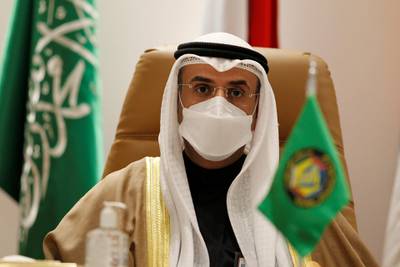 Secretary-General of the Gulf Cooperation Council (GCC) Nayef Falah Al Hajraf attends a press conference at the Gulf Cooperation Council's 41st Summit in Al-Ula, Saudi Arabia. Reuters