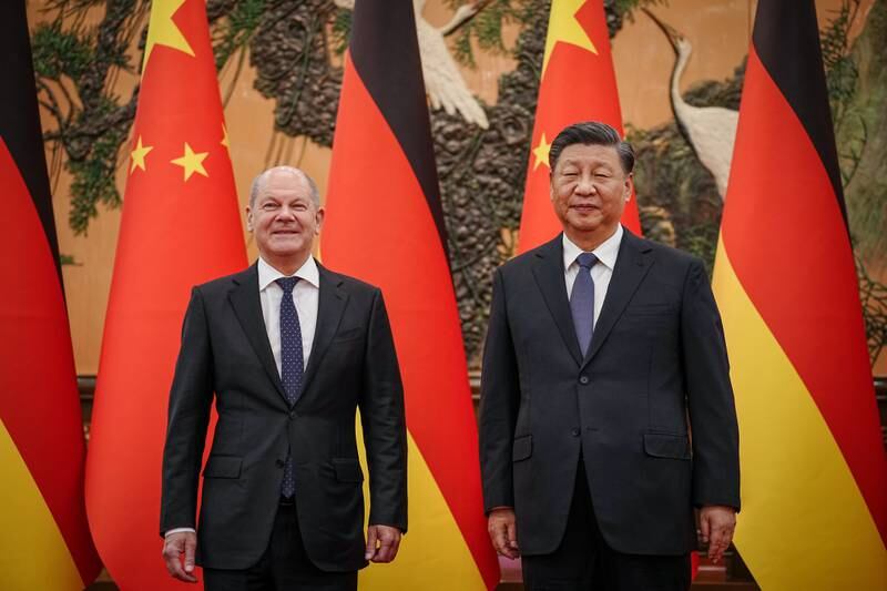 German Chancellor Olaf Scholz visited China's President Xi Jinping in Beijing last week. EPA