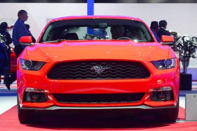 The new Ford Mustang on display. Frederic Brown / AFP

