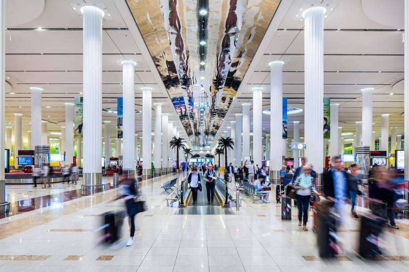 At airports, travellers must wear masks, have temperatures scanned and socially distance by at least one metre throughout the terminal. Courtesy Dubai Airports