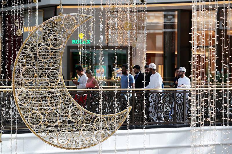 DUBAI , UNITED ARAB EMIRATES , JUNE 11 ��� 2018 :- Beautiful decoration for Ramadan and Eid Al Fitr at Mall of the Emirates in Dubai.  ( Pawan Singh / The National )  For News.