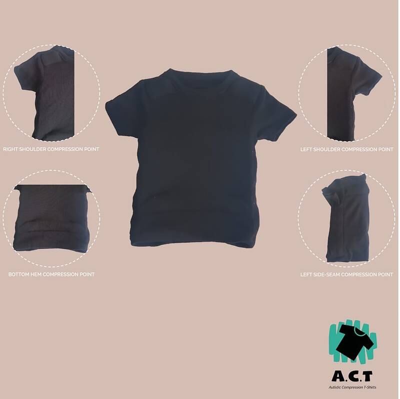 Autistic Compression T-shirts evenly distribute weights throughout the garment to give autistic children the feeling of being held or enclosed and hence more comfortable. Photo: Saakshi Mahnot