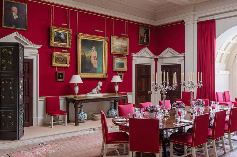The Red Dining Room in Dumfries house. The 18th century stately home is an example of Palladian architecture. Photo: Alamy
