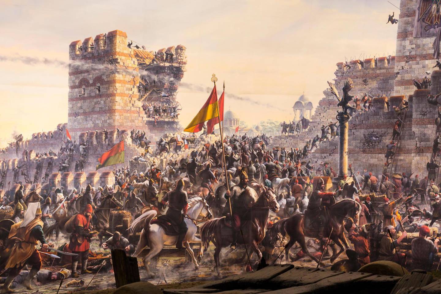 KGE1FE ISTANBUL, TURKEY - 6 JUNE , 2016:Fall of Constantinople  Captured by Mehmet. Panorama Museum 1453, Istanbul, Turke. Zhanna Tretiakova / Alamy Stock Photo