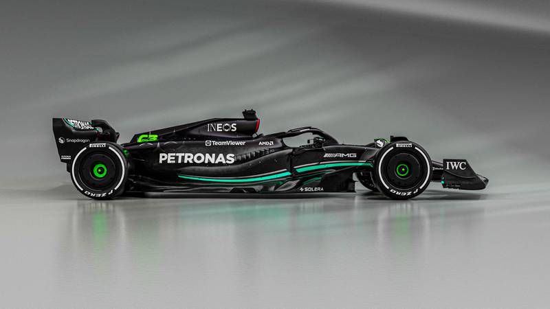 The new Mercedes-AMG F1 W14 E car for 2023. AFP