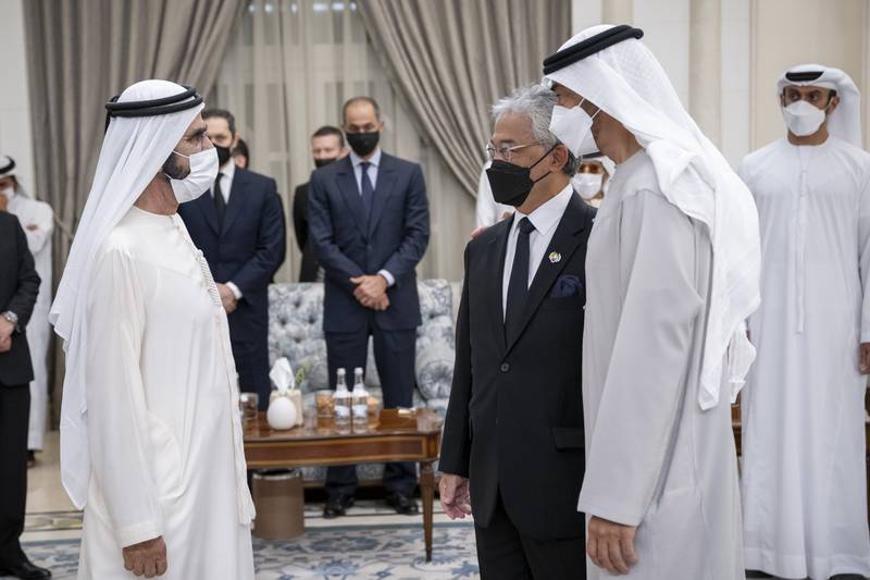 Prince Abdullah bin Sultan Ahmad Shah, Crown Prince of the State of Pahang in Malaysia, offers his condolences to the President, Sheikh Mohamed.