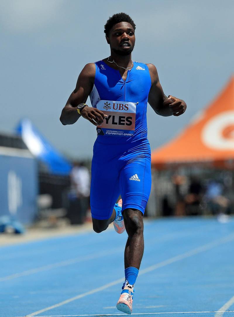 Noah Lyles of the United States competes in the 200m during the Inspiration Games. AFP