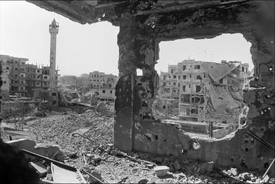 A general view dated 04 October 1985 of Tripoli, northern Lebanon, after the cease-fire between the pro-Arafat Lebanese Sunni Moslem Fundamentalist of al-Tawheed Islamic Unification Movement and pro-Syrian militiamen from the Lebanese Alawite Arab Democratic party militiamen was agreed in Damascus. Four weeks of intensive fighting between rival militias in Tripoli in September and October 1985 for the control of the city and its port were interpreted as part of Syria's campaign to prevent the re-emergence in Lebanon of the pro-Arafat wing of the Palestine Liberation Organization. More than 500 people were killed and 500,000 were driven from their homes before a cease-fire was signed at the beginning of October 1985, and the Syrian army moved into the city. (Photo by ABU KHARRUB / AFP)