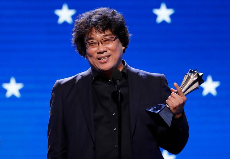 25th Critics Choice Awards – Show – Santa Monica, California, U.S., January 12, 2020 - Director Bong Joon-ho accepts the Best Director award for "Parasite". REUTERS/Mario Anzuoni