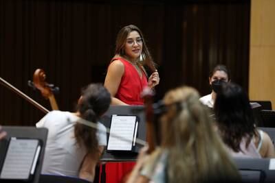 Yasmina Sabbah, the conductor who comes from Lebanon.