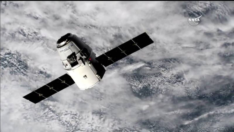 The SpaceX Falcon 9 in orbit. Nasa / YouTube screengrab