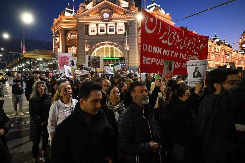 Australians protest over Amini's death in Melbourne. EPA