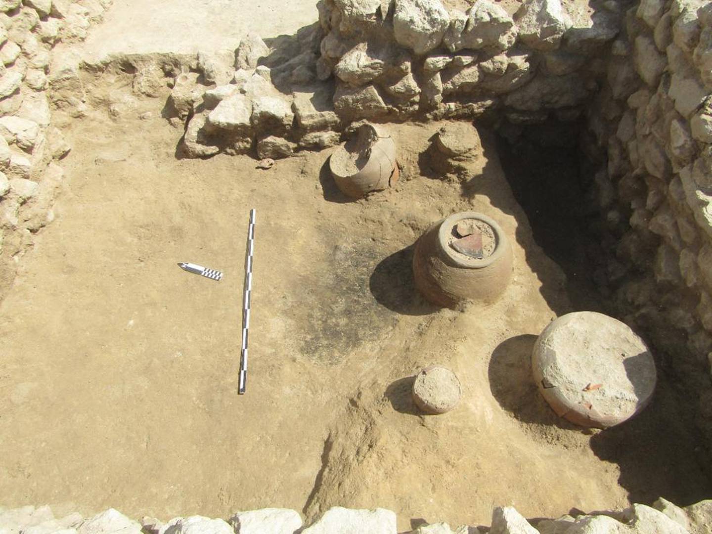 Clay pots found at the site near Alexandria, which dates to the Roman conquest of Egypt. Photo: Supreme Council of Antiquities