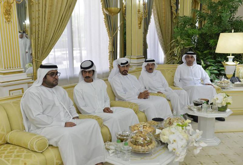 The President, Sheikh Khalifa, received Supreme Council members and rulers, crown princes and Deputy Rulers of the emirates at Al Bateen Palace in Abu Dhabi on Sunday to mark Eid Al Fitr. Wam