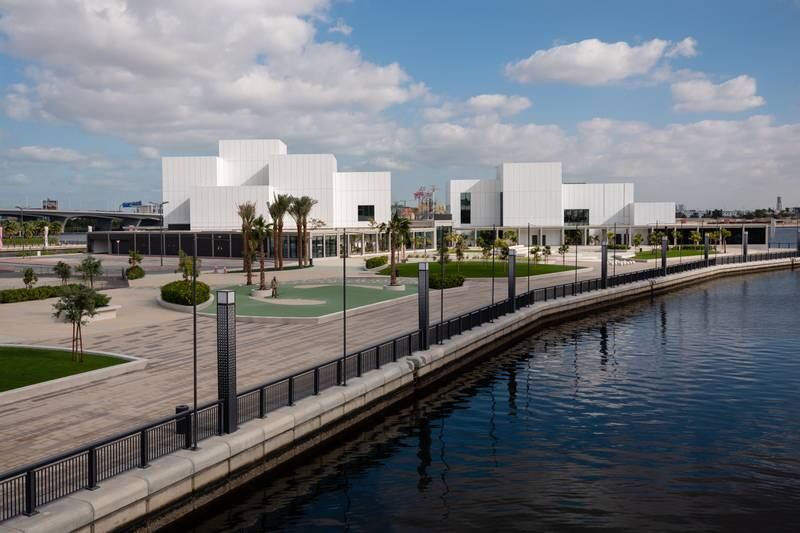 View of Jaddaf Waterfront Sculpture Park at Jameel Arts Centre. Photo: Mohamed Somji; Art Jameel